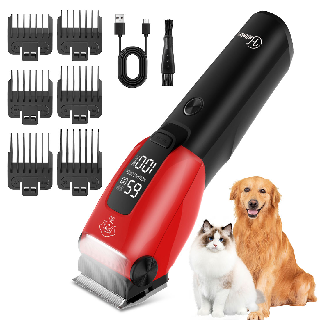 Dog Grooming Clippers - Hatteker Electric Pet Hair Clipper for