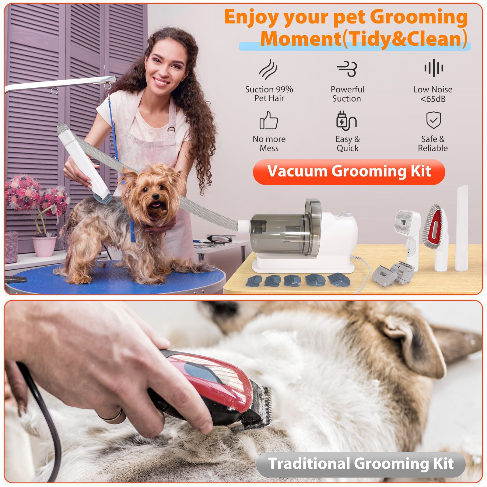 6 In 1 Pet Grooming Vacuum Kit - Dog Grooming Clippers review and price